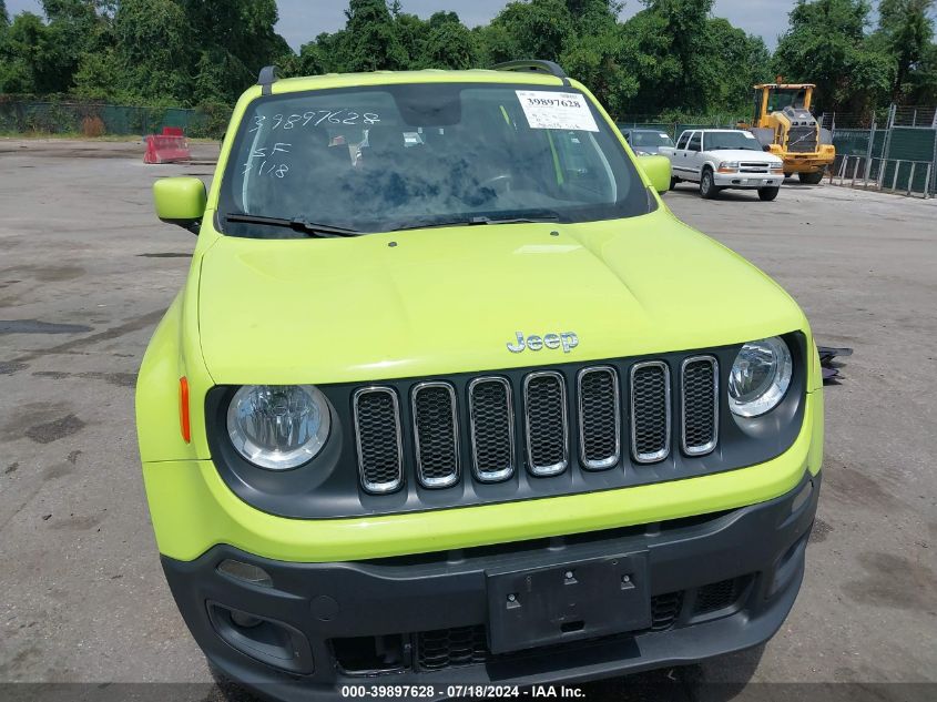 2018 Jeep Renegade Latitude Fwd VIN: ZACCJABB6JPH34197 Lot: 39897628