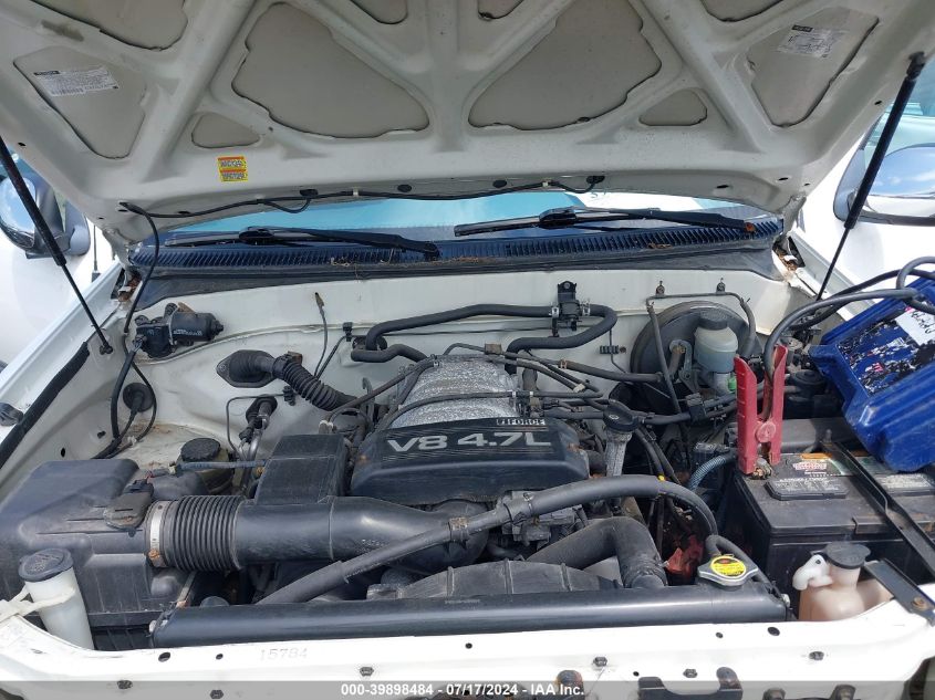 2002 Toyota Tundra Sr5 V8 VIN: 5TBBT44162S278016 Lot: 39898484