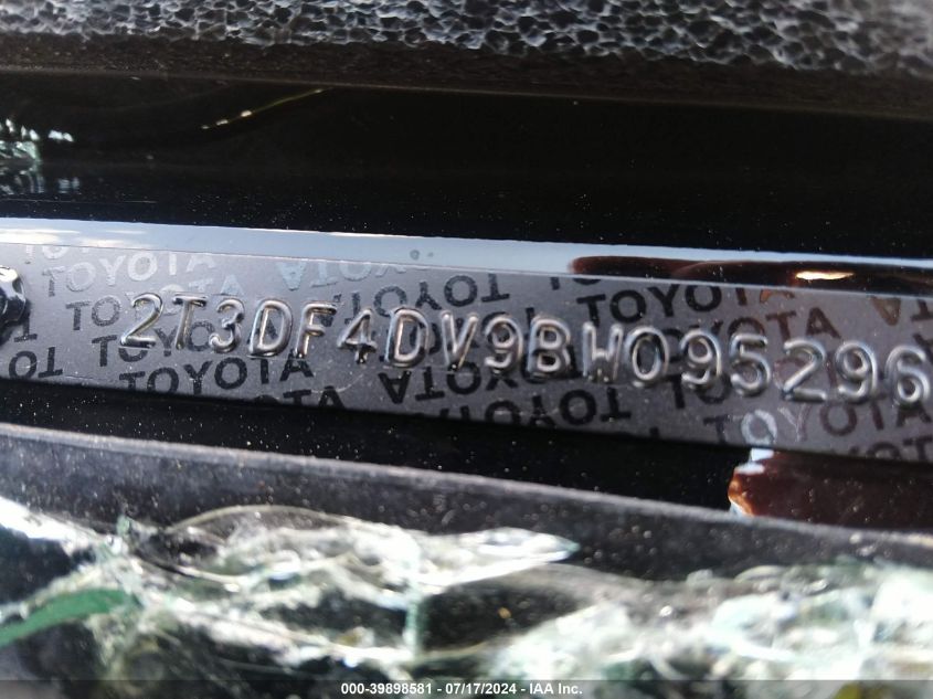 2011 Toyota Rav4 Limited VIN: 2T3DF4DV9BW095296 Lot: 39898581