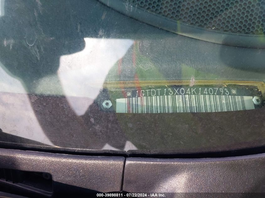 2004 GMC Sonoma Sls VIN: 1GTDT13X04K140793 Lot: 39898811