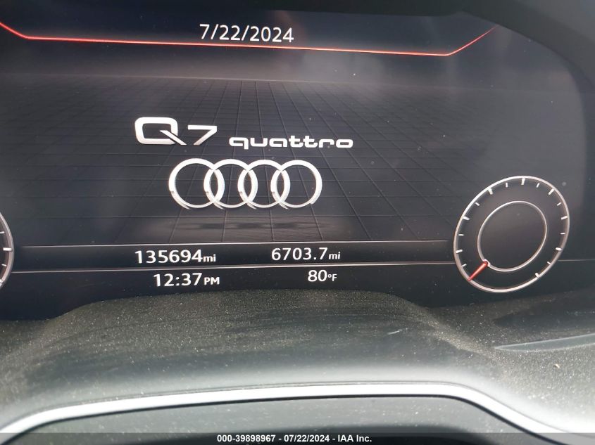 2019 Audi Q7 45 Premium/45 Se Premium VIN: WA1LHAF7XKD016177 Lot: 39898967