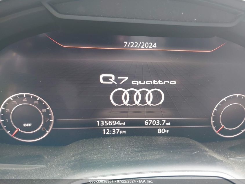 2019 Audi Q7 45 Premium/45 Se Premium VIN: WA1LHAF7XKD016177 Lot: 39898967