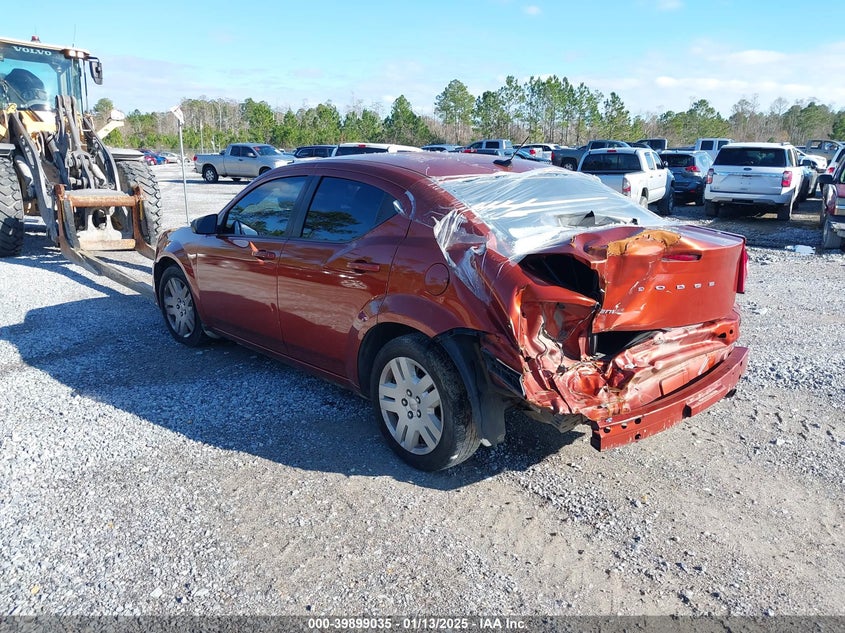 Vin: 1c3cdzab3cn243805, lot: 40385967, dodge avenger se 20123