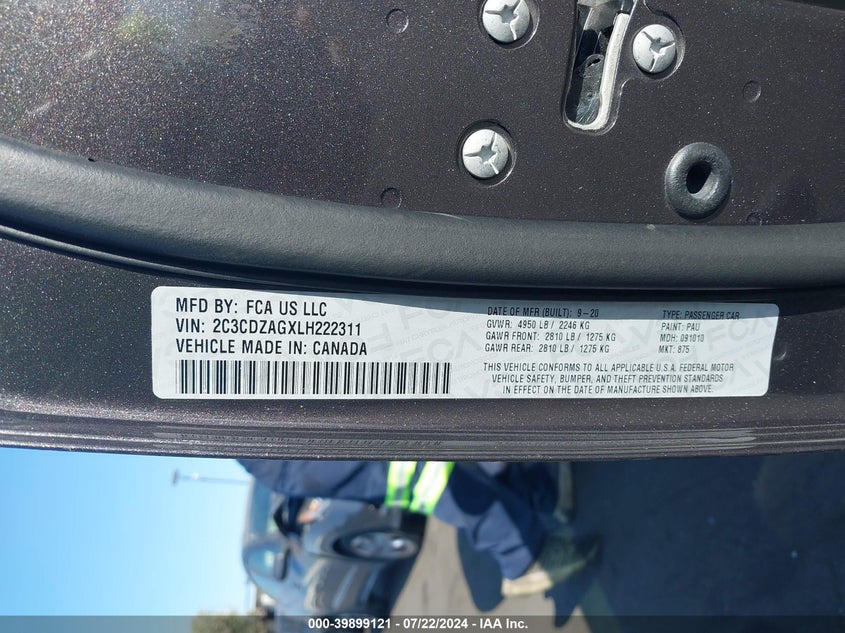 2020 DODGE CHALLENGER SXT - 2C3CDZAGXLH222311