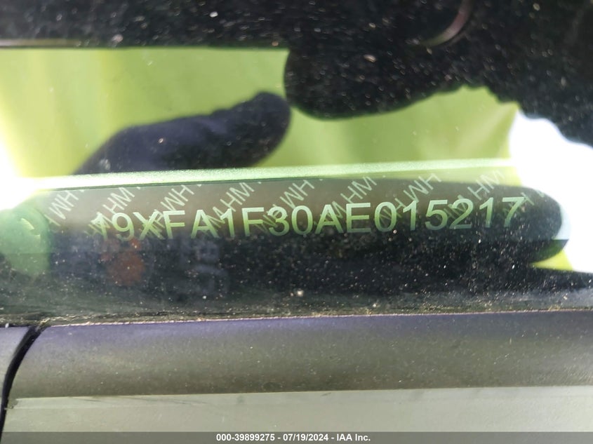 2010 Honda Civic Vp VIN: 19XFA1F30AE015217 Lot: 39899275