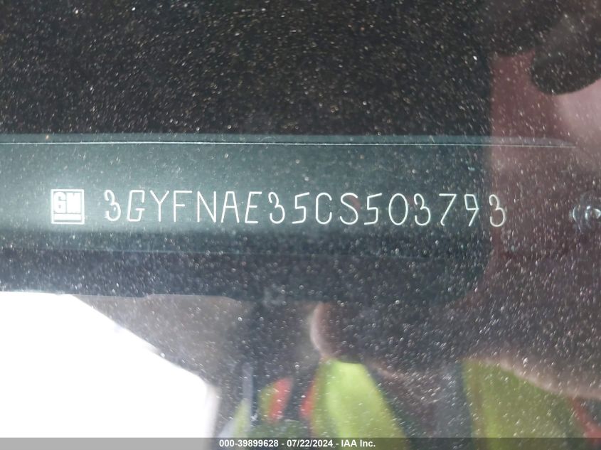 2012 Cadillac Srx Luxury Collection VIN: 3GYFNAE35CS503793 Lot: 39899628