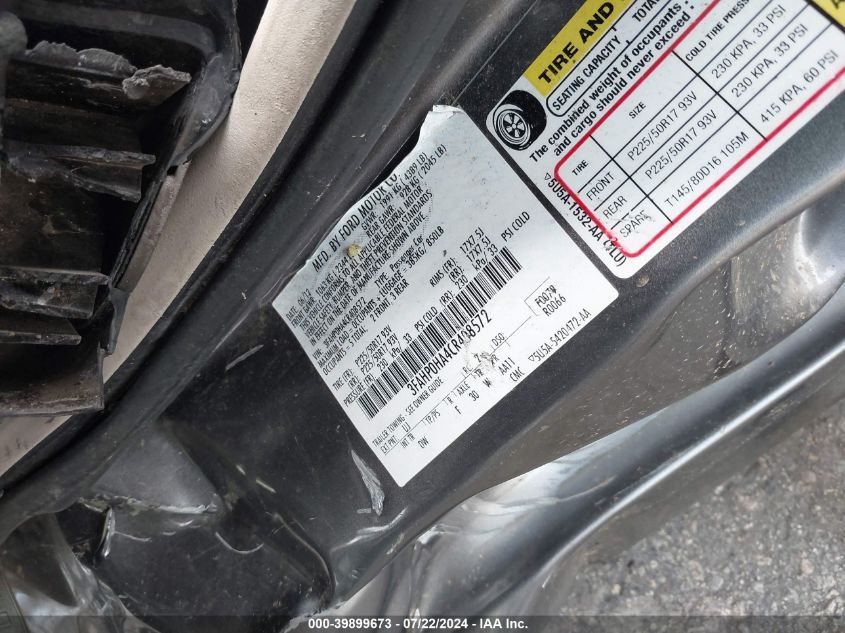 2012 Ford Fusion Se VIN: 3FAHP0HA4CR408572 Lot: 39899673