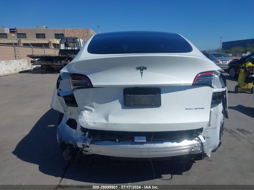 2022 Tesla Model Y Long Range Dual Motor All-Wheel Drive VIN: 7SAYGDEE0NF515487 Lot: 39899901