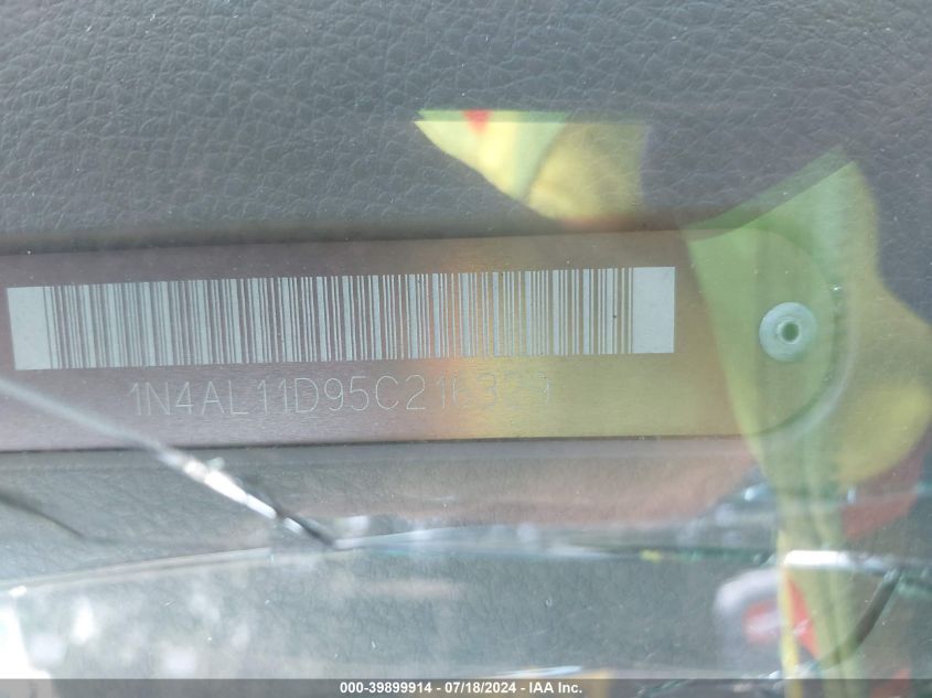 2005 Nissan Altima 2.5 S VIN: 1N4AL11D95C216329 Lot: 39899914