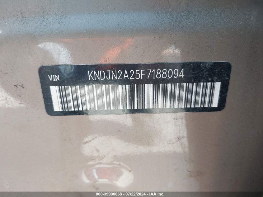 2015 Kia Soul VIN: KNDJN2A25F7188094 Lot: 39900068