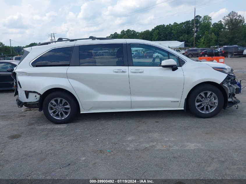 2021 Toyota Sienna Xle VIN: 5TDJRKEC1MS046402 Lot: 39900492