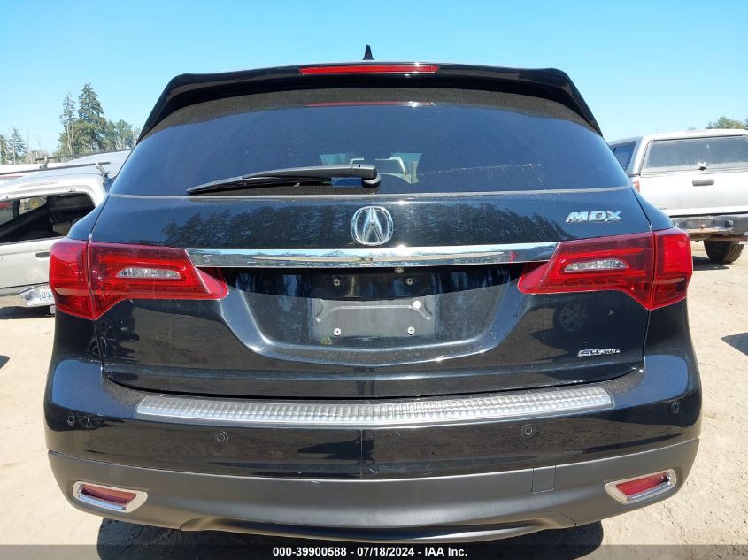 2016 Acura Mdx Advance Package/W/Advance/Entertainment VIN: 5FRYD4H98GB039883 Lot: 39900588