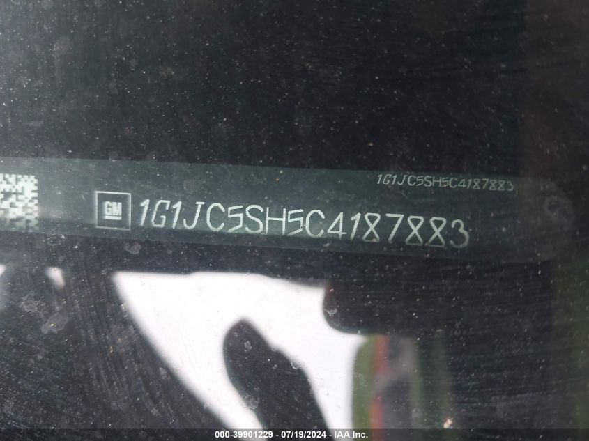 2012 Chevrolet Sonic 2Lt VIN: 1G1JC5SH5C4187883 Lot: 39901229