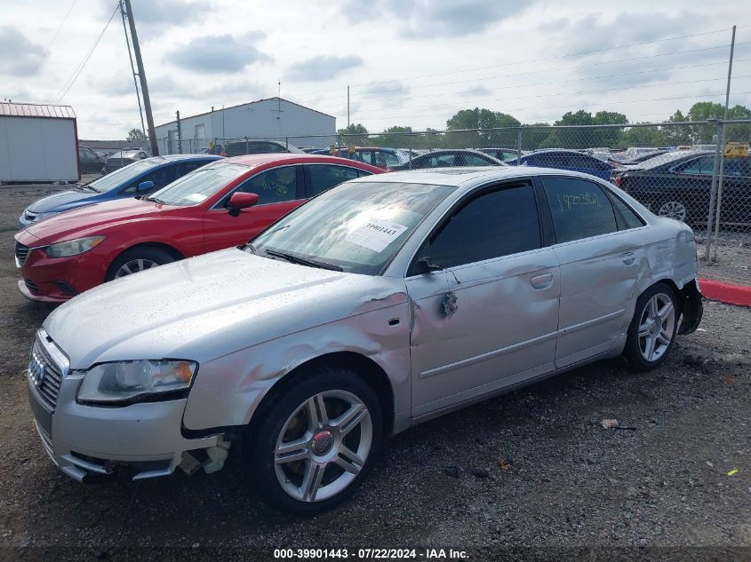 2007 Audi A4 2.0T VIN: WAUDF78E37A183324 Lot: 39901443