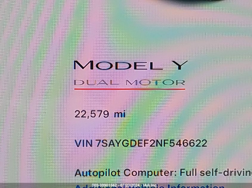 2022 TESLA MODEL Y PERFORMANCE DUAL MOTOR ALL-WHEEL DRIVE - 7SAYGDEF2NF546622