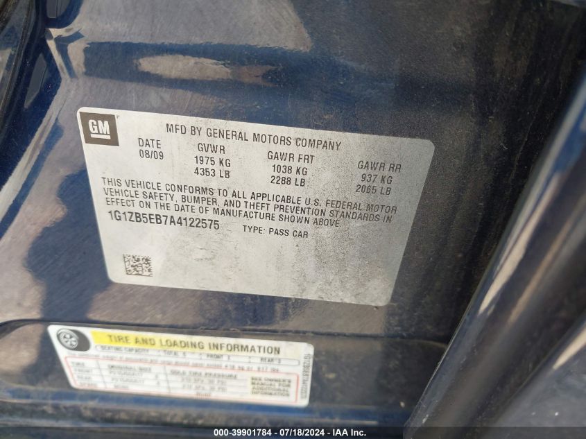 2010 Chevrolet Malibu Ls VIN: 1G1ZB5EB7A4122575 Lot: 39901784