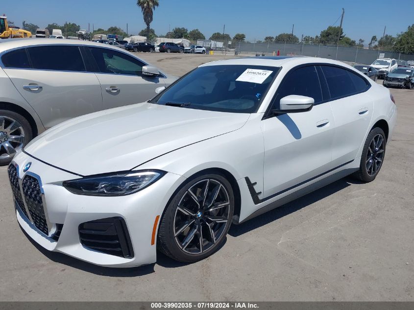 2022 BMW 430I Gran Coupe VIN: WBA63AV02NFM70435 Lot: 39902035