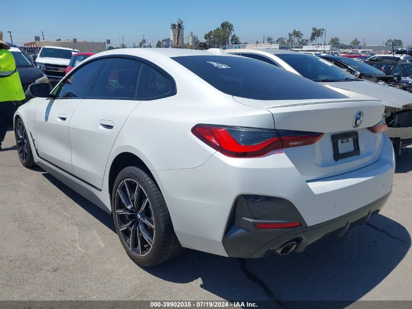 2022 BMW 430I Gran Coupe VIN: WBA63AV02NFM70435 Lot: 39902035