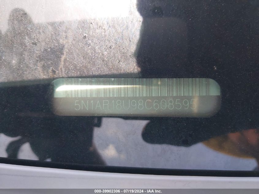 2008 Nissan Pathfinder Se VIN: 5N1AR18U98C608595 Lot: 39902306