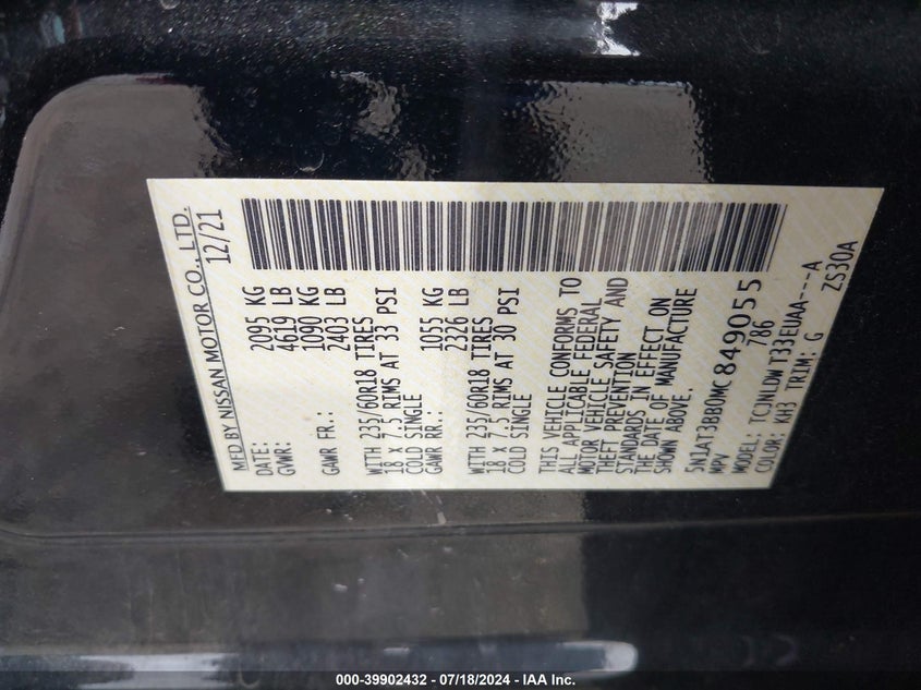 2021 NISSAN ROGUE SV INTELLIGENT AWD - 5N1AT3BB0MC849055