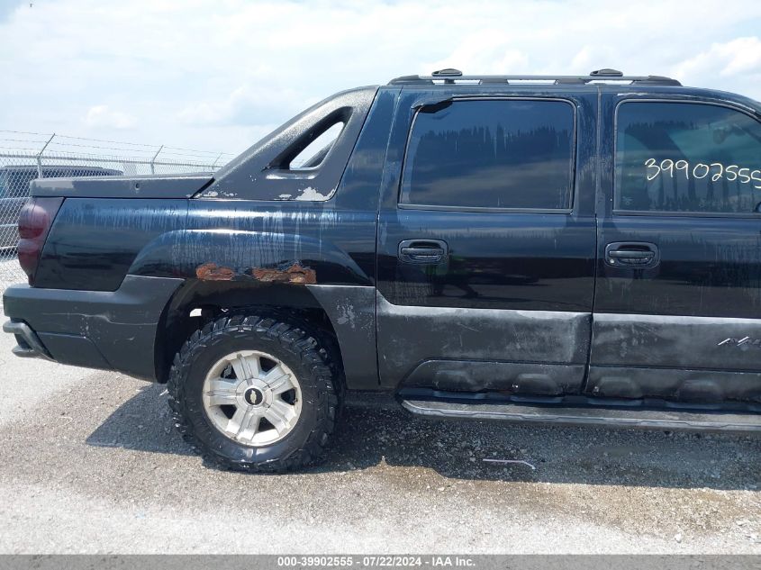 2002 Chevrolet Avalanche 1500 VIN: 3GNEK13T72G116880 Lot: 39902555