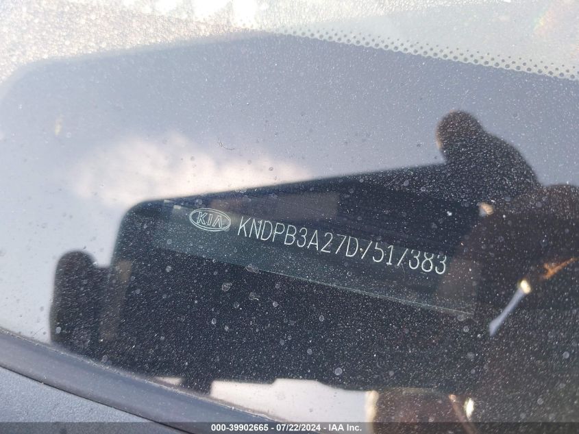 2013 Kia Sportage Lx VIN: KNDPB3A27D7517383 Lot: 39902665