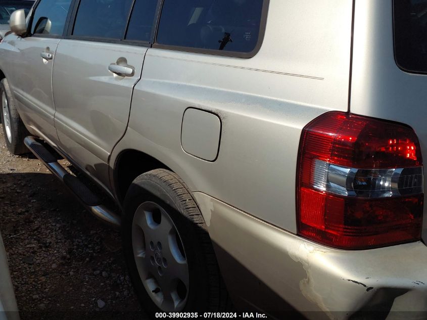 2005 Toyota Highlander V6 VIN: JTEGP21A050074986 Lot: 39902935