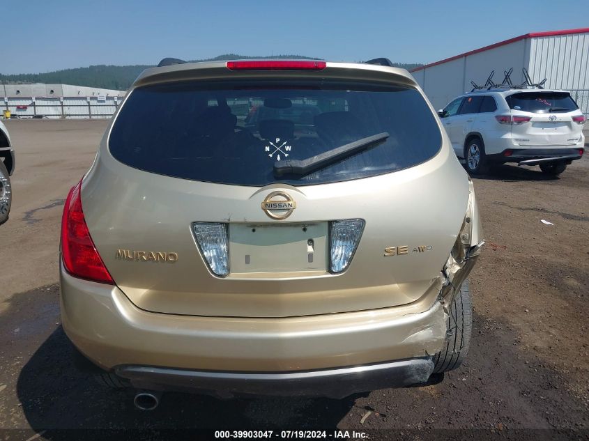 2004 Nissan Murano Se VIN: JN8AZ08W74W317218 Lot: 39903047