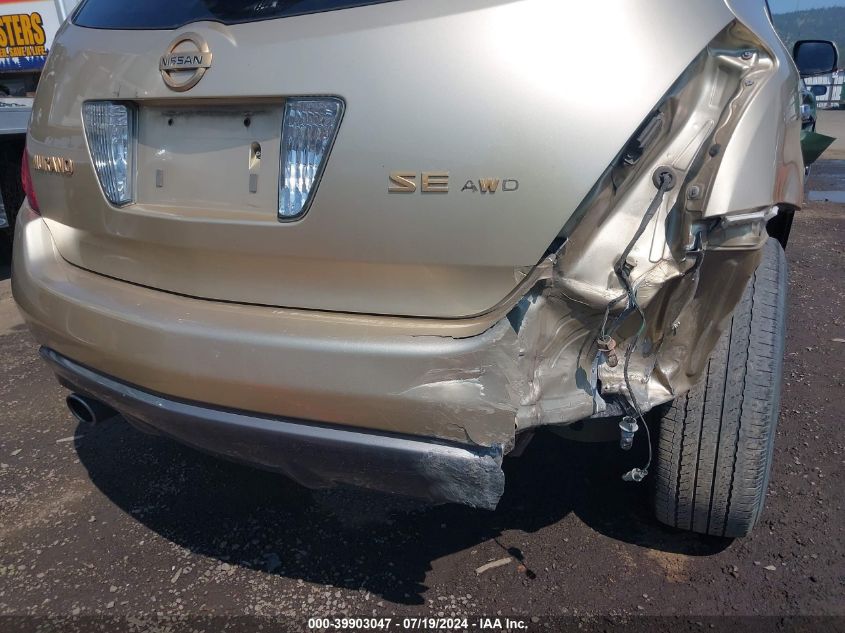 2004 Nissan Murano Se VIN: JN8AZ08W74W317218 Lot: 39903047