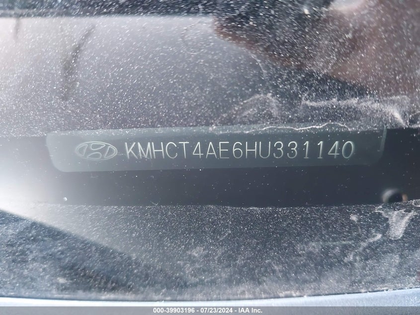 2017 Hyundai Accent Value Edition VIN: KMHCT4AE6HU331140 Lot: 39903196