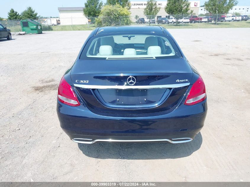 2016 Mercedes-Benz C 300 4Matic/Luxury 4Matic/Sport 4Matic VIN: 55SWF4KB6GU111550 Lot: 39903319