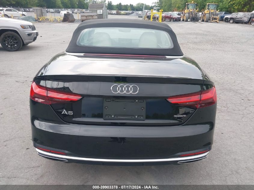 2022 Audi A5 Cabriolet Premium 45 Tfsi Quattro S Tronic VIN: WAU2AGF50NN007586 Lot: 39903378