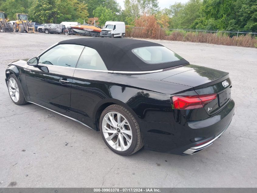 2022 Audi A5 Cabriolet Premium 45 Tfsi Quattro S Tronic VIN: WAU2AGF50NN007586 Lot: 39903378