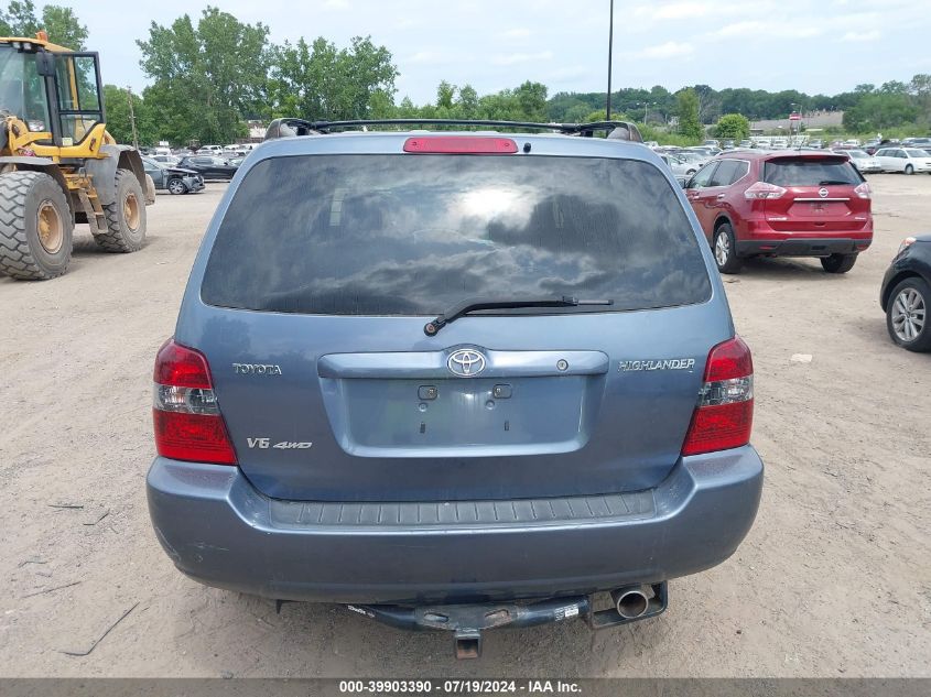 2006 Toyota Highlander Limited VIN: JTEEP21A260182034 Lot: 39903390