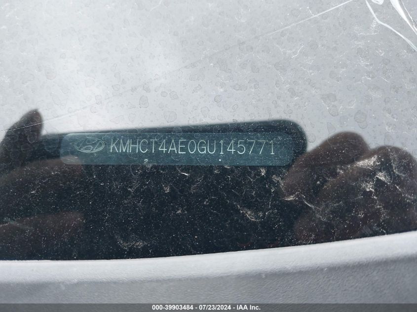 2016 Hyundai Accent Se VIN: KMHCT4AE0GU145771 Lot: 39903484