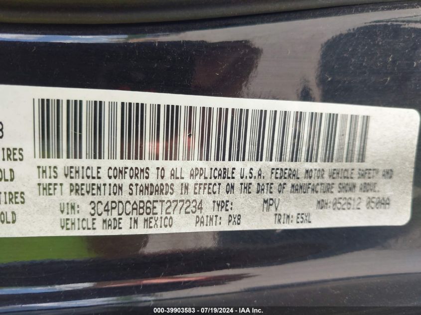 2014 Dodge Journey American Value Pkg VIN: 3C4PDCAB6ET277234 Lot: 39903583