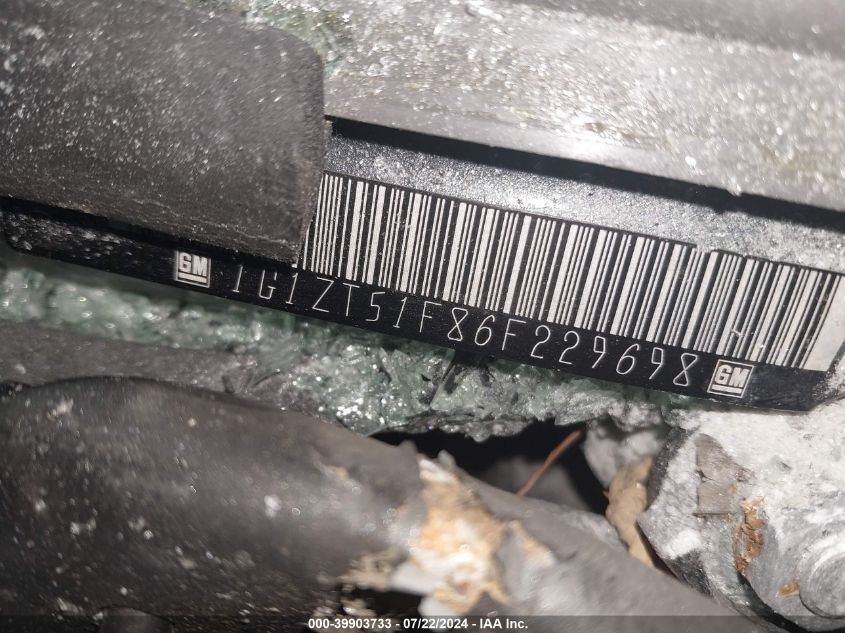 2006 Chevrolet Malibu Lt VIN: 1G1ZT51F86F229698 Lot: 39903733