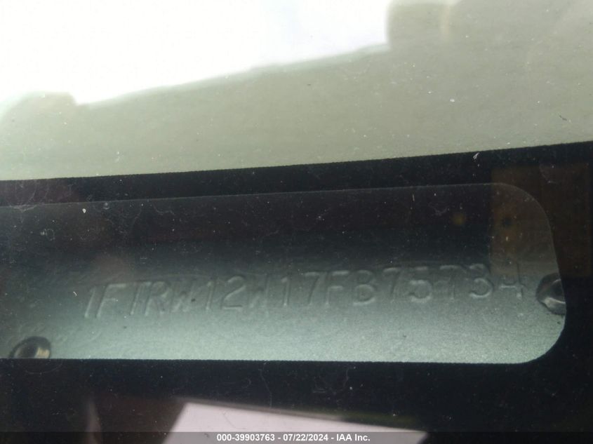 2007 Ford F-150 Xlt VIN: 1FTRW12W17FB75734 Lot: 39903763