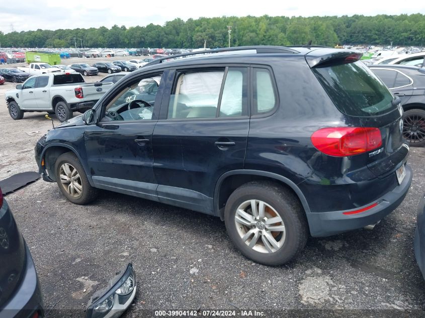 2016 Volkswagen Tiguan S VIN: WVGBV7AX2GW514501 Lot: 39904142