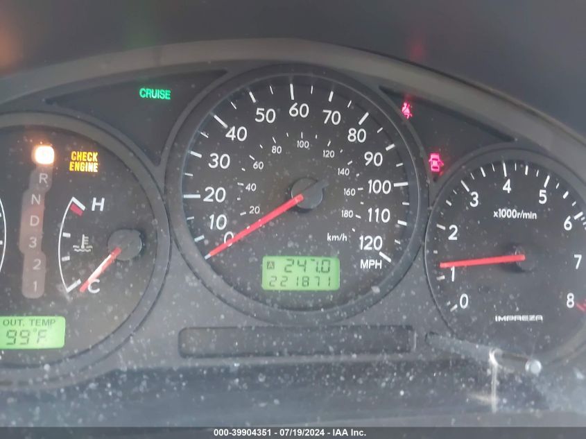 2006 Subaru Impreza 2.5I VIN: JF1GD67646H524557 Lot: 39904351