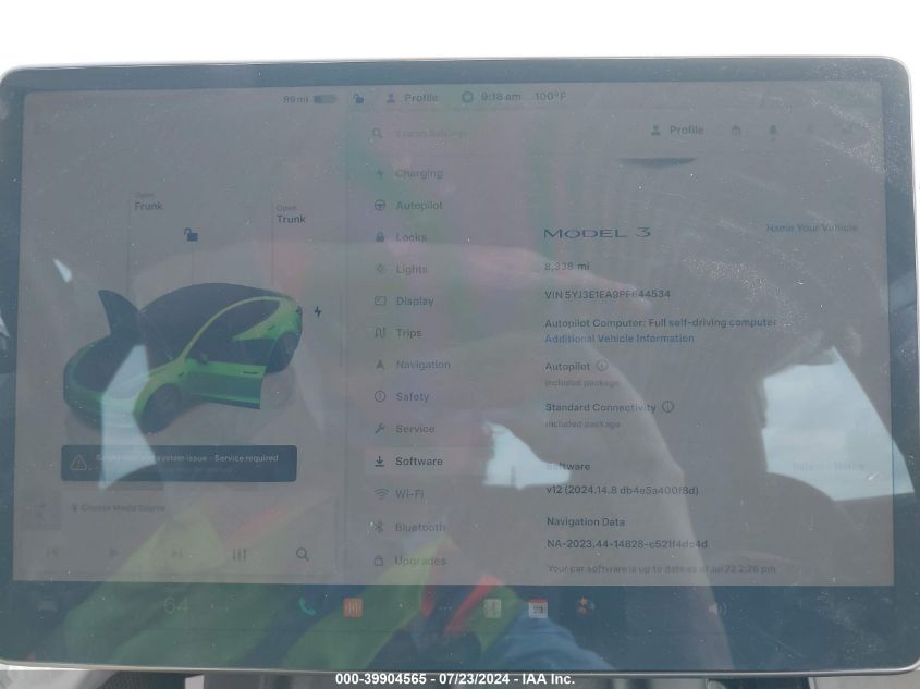 2023 Tesla Model 3 Rear-Wheel Drive VIN: 5YJ3E1EA9PF644534 Lot: 39904565