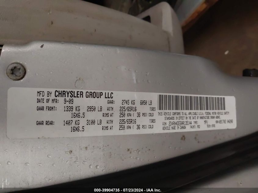 2010 Dodge Grand Caravan Se VIN: 2D4RN4DE6AR135144 Lot: 39904735