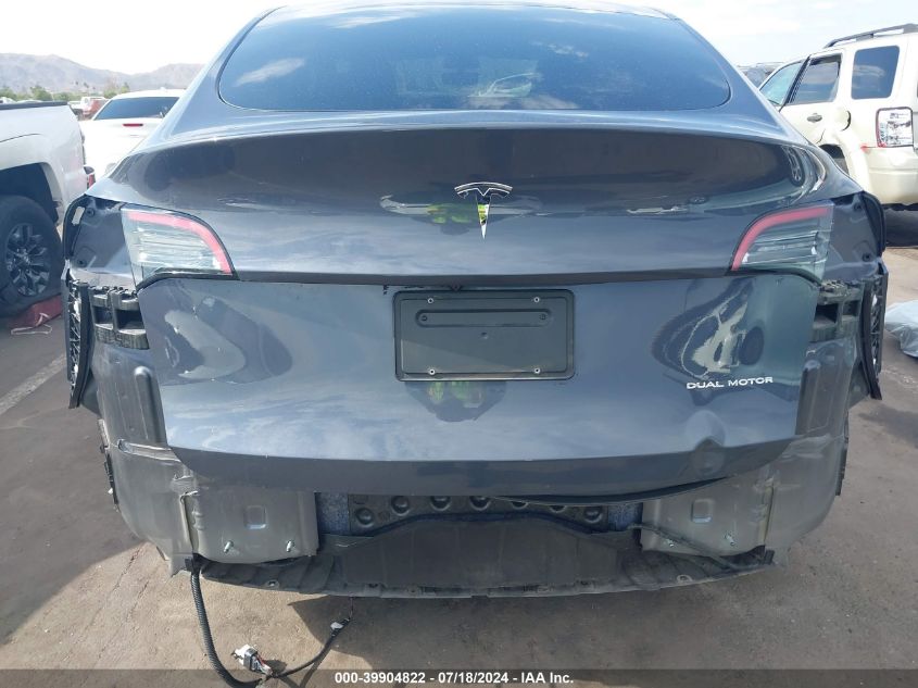 2022 Tesla Model Y Long Range Dual Motor All-Wheel Drive VIN: 7SAYGDEE3NF386337 Lot: 39904822