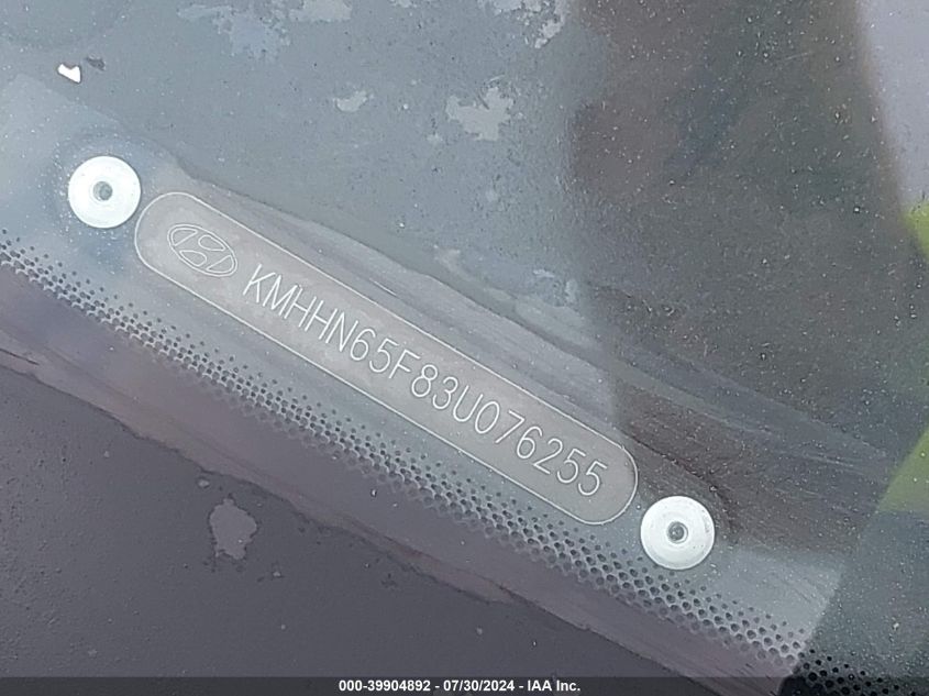 2003 Hyundai Tiburon Gt V6 VIN: KMHHN65F83U076255 Lot: 39904892