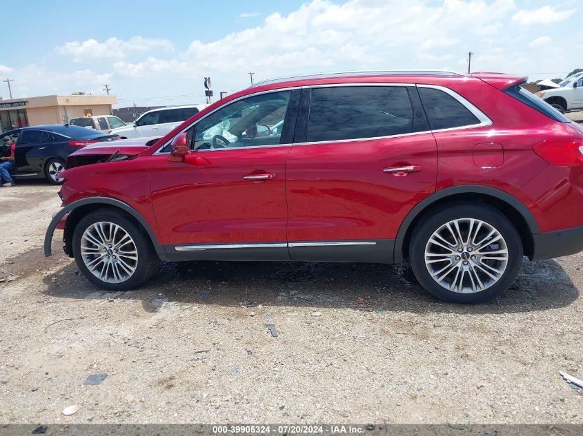 2018 Lincoln Mkx Reserve VIN: 2LMPJ6LR0JBL50415 Lot: 39905324