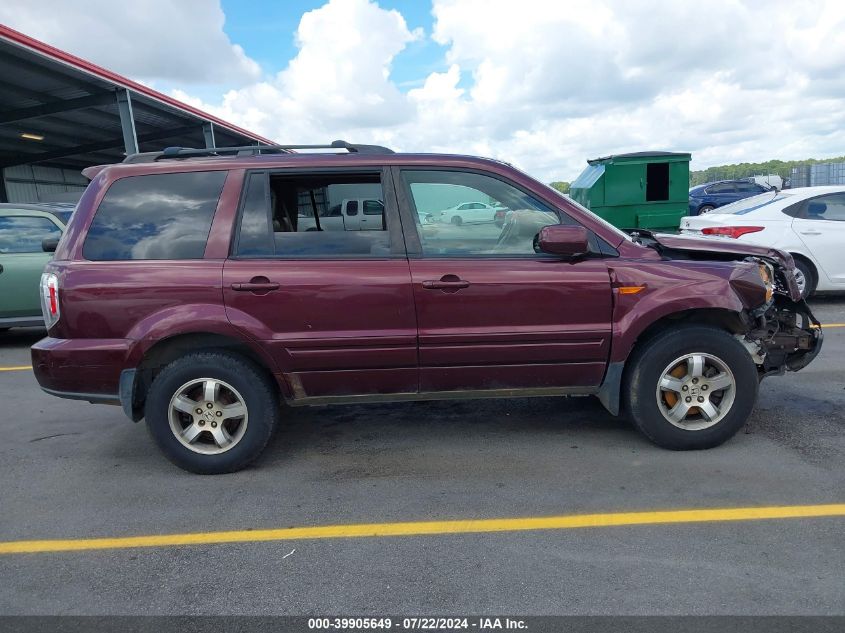 2007 Honda Pilot Ex-L VIN: 5FNYF28617B024521 Lot: 39905649