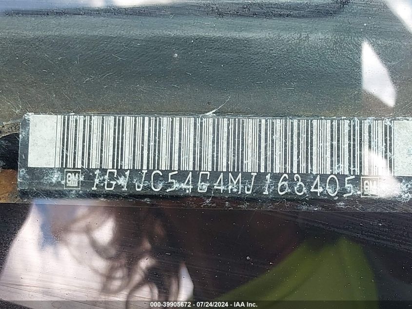 1991 Chevrolet Cavalier Vl/Rs VIN: 1G1JC54G4MJ163405 Lot: 39905672