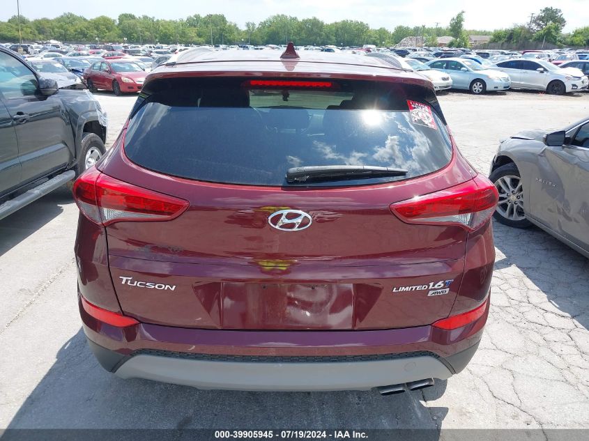 2018 Hyundai Tucson Limited/Sport And Eco/Se VIN: KM8J3CA24JU634771 Lot: 39905945