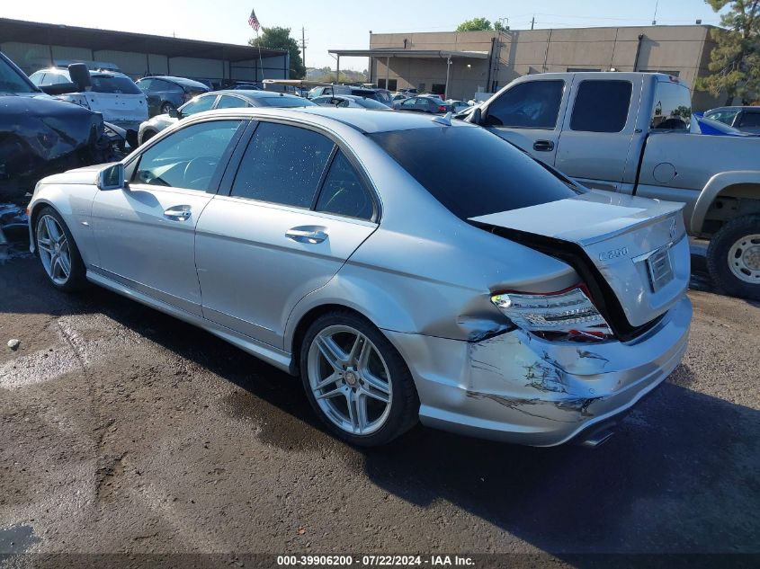 2012 Mercedes-Benz C 250 Luxury/Sport VIN: WDDGF4HB9CR237912 Lot: 39906200