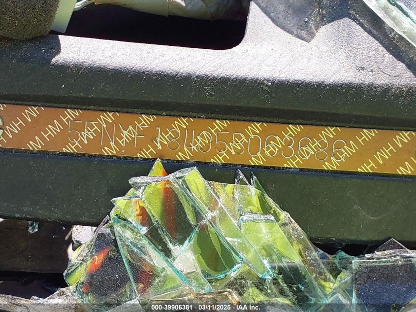 2005 Honda Pilot Ex VIN: 5FNYF18405B063686 Lot: 39906381